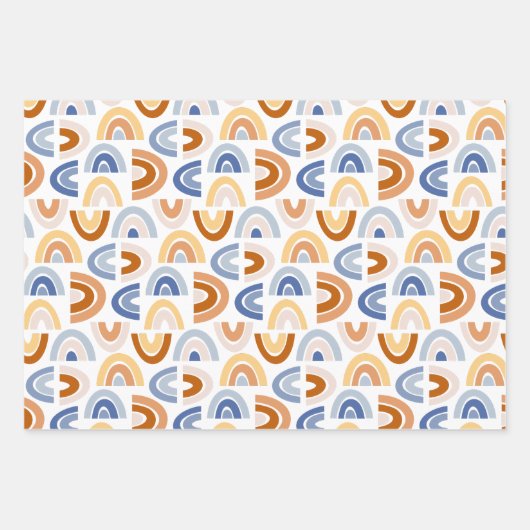 キッズハカラフルッピーレインボーズと水玉模様 ラッピングペーパーシート (正面3)