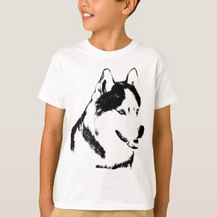 キッズハスキーのシャツ切り犬キッズハスキーのTシャツ Tシャツ