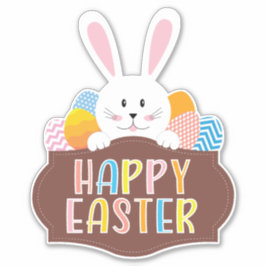 キッズハッピーイースターカラフルエッグ&バニー シール