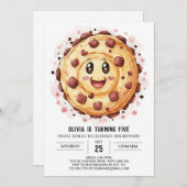 キッズハッピークッキーお洒落誕生日 招待状 (正面/裏面)