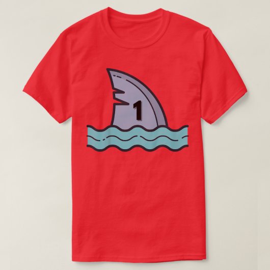 キッズハッピーシャーク誕生日1歳の子供 Tシャツ (デザイン正面)