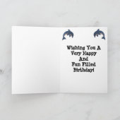 キッズハッピーバースデーおもしろいシャイニーブルージャンピングドルフィン カード (内部)