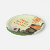 キッズハッピーバースデーギニアピグマッシュルームハウス ペーパープレート (アングル)