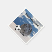 キッズハッピーバースデーギニアピッグサッカーボール スタンダードカクテルナプキン (角)