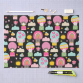 キッズハッピーバースデーパステルカラーズキュートな動物 薄葉紙 (クラフト)