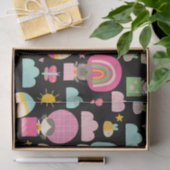 キッズハッピーバースデーパステルカラーズキュートな動物 薄葉紙 (ギフト)