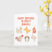 キッズハッピーバースデーパーティーアニマルボーイズサファリ カード (黄色い花)