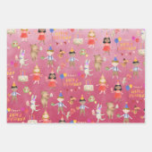 キッズハッピーバースデーパーティーインクルーシブ民族 ラッピングペーパーシート (正面)