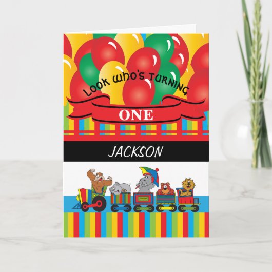 キッズハッピーバースデー |サーカスおもしろい カード (正面)