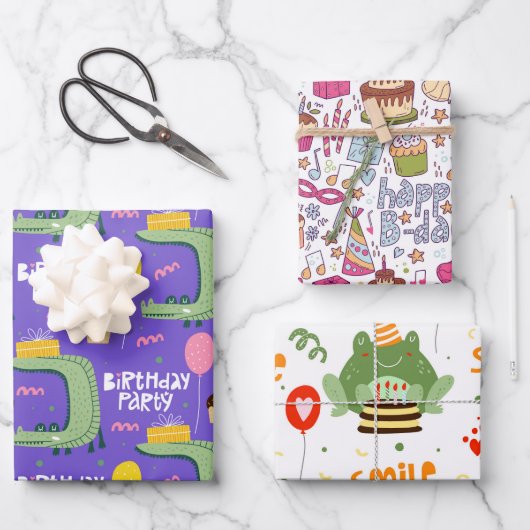 キッズハッピーバースデー ラッピングペーパーシート (正面)