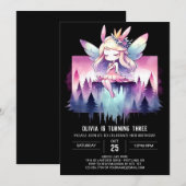 キッズハッピーフェアリー誕生日 招待状 (正面/裏面)