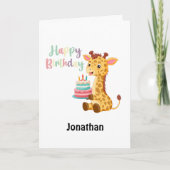 キッズハッピー誕生日（パーソナライズ）グリーティング カード (正面)