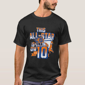 キッズハッピー10誕生日バスケットボールパーティー10年 Tシャツ