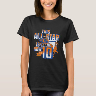 キッズハッピー10誕生日バスケットボールパーティー10年 Tシャツ