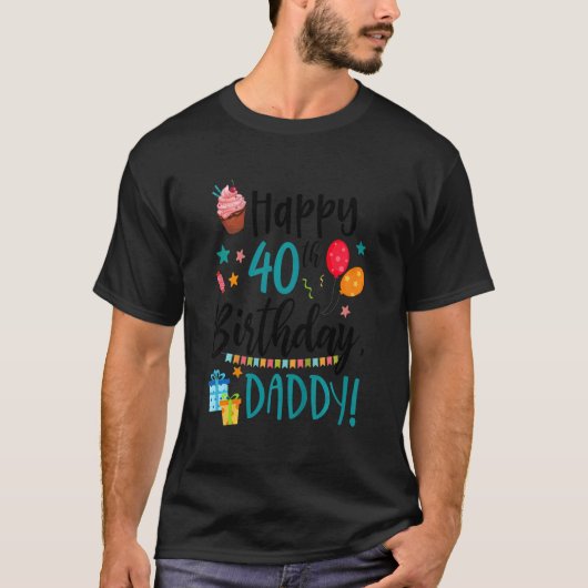 キッズハッピー40th誕生日ダディバイソンドーターB Tシャツ (正面)