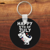 キッズハッピー7月4日Tレックス愛国おもしろい幼児 キーホルダー (裏面)