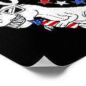 キッズハッピー7月4日Tレックス愛国おもしろい幼児 ポスター (角)