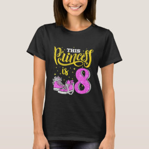 キッズハッピー8誕生日女子スニーカー王冠 Tシャツ