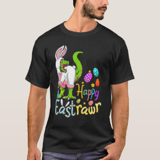 キッズハッピーEastrawr Trex Easter Bunny卵恐竜 Tシャツ