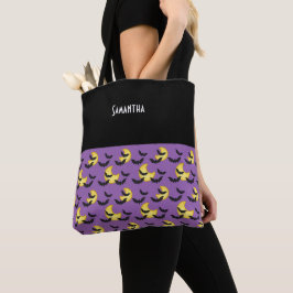 キッズハロウィンこうもり飛んでいる三日月Ppl名 トートバッグ