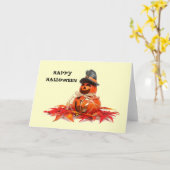 キッズハロウィンカボチャ カード (黄色い花)