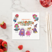 キッズハロウィンカラフルの衣装パーティー スタンダードカクテルナプキン (インサイチュ)