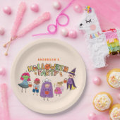 キッズハロウィンカラフルの衣装パーティー ペーパープレート (パーティー)