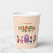 キッズハロウィンカラフルの衣装パーティー 紙コップ (裏面)