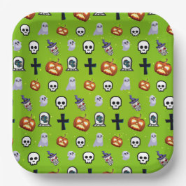 キッズハロウィンクールをテーマにしたパーティープレート ペーパープレート