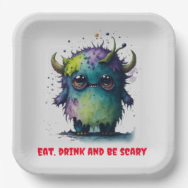 キッズハロウィンクールをテーマにした ペーパープレート