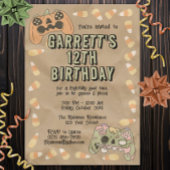 キッズハロウィンゲーマー不気味誕生日パーティー 招待状