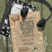 キッズハロウィンゲーマー不気味誕生日パーティー 招待状