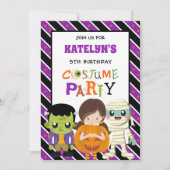 キッズハロウィンコスチュームパーティー9th誕生日 招待状 (正面)