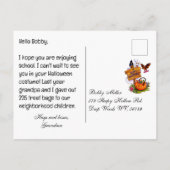 キッズハロウィンドラキュラカスタムメッセージ シーズンポストカード (裏面)