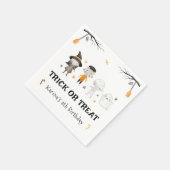 キッズハロウィンハロウィーン誕生日トリックまたはトリート スタンダードカクテルナプキン (角)