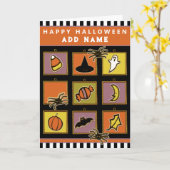 キッズハロウィンパーソナライズされたカード カード (黄色い花)