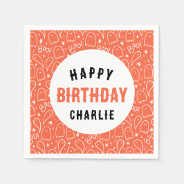 キッズハロウィンパーソナライズされたバースデーパーティー スタンダードカクテルナプキン