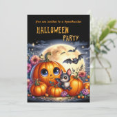 キッズハロウィンパーティーのデザイン 招待状 (スタンド正面)