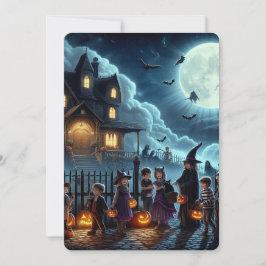 キッズハロウィンファンシードレス招待パーティーカード 招待状