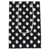 キッズハロウィンブラックと可愛いホワイト幽霊 ミディアムペーパーバッグ (裏面)