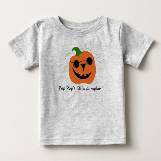 キッズハロウィンポップ・アートのポップの小さなカボチャTシャツ ベビーTシャツ (正面)