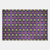 キッズハロウィンヴァンパイア、パンプキン、フランケンシュタイン ラッピングペーパーシート (正面2)