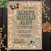 キッズハロウィン不気味ゲーマーバースデーパーティー 招待状