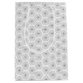 キッズハロウィン不気味スパイダーウェブ白黒 ミディアムペーパーバッグ (正面)