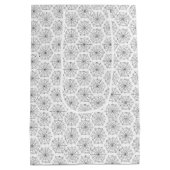 キッズハロウィン不気味スパイダーウェブ白黒 ミディアムペーパーバッグ (裏面)