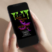 キッズハロウィン不気味バースデーパーティー 招待状