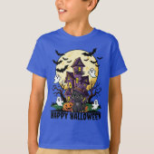 キッズハロウィン幽霊のよく出るハウスグラフィックティー Tシャツ (正面)