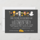 キッズハロウィーンお祝いかわいいコスチュームパーティー 招待状 (正面)