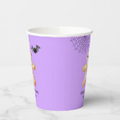キッズハロウィーンかわいいジンジャーブレッドスケルトンパープル 紙コップ (左)