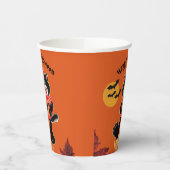キッズハロウィーンかわいい黒猫パーティー 紙コップ (左)